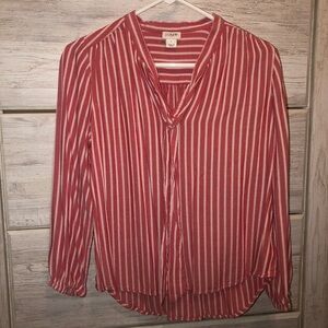 J Crew Factory Striped Tie Blouse